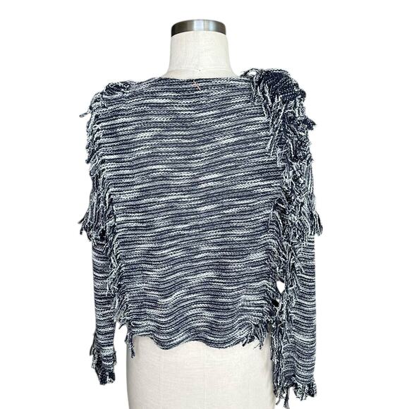MISA LOS ANGELES Karine Blue Fringe Pullover Sweater Women's Size XS Navy Chic - Picture 3 of 6